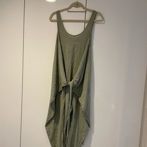 HATCH Wraparound Jumpsuit Green and White Houndstooth Size 1